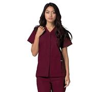 Adar Universal Blouse Médicale Femme - Tunique avec Boutons Pressions - 604 - Burgundy - S