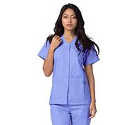 Adar Universal Blouse Médicale Femme - Tunique avec Boutons Pressions - 604 - Ceil Blue - M