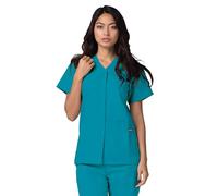 Adar Universal Blouse Médicale Femme - Tunique avec Boutons Pressions - 604 - Teal Blue - S