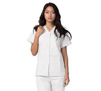 Adar Universal Blouse Médicale Femme - Tunique avec Boutons Pressions - 604 - White - XXS