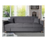 Concept Usine – Canapé convertible Adare avec coffre en tissu gris foncé 3 places