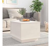 Adaxibro Table basse blanche en pin massif 40 x 50 x 35 cm avec plateau relevable, espace de rangement, tiroir et roulettes, peu encombrant, pour salon, bureau, salon, canapé, scandinave, vintage