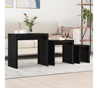Adaxibro Table basse rectangulaire 3 pièces aspect chêne noir 60 x 35 x 56 cm Table d'appoint peu encombrante pour salon, bureau, salon avec étagère et espace de rangement