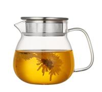 AddAcsaCi Théière ronde en verre de qualité supérieure, 500 ml, en acier inoxydable (ronde de 500 ml)