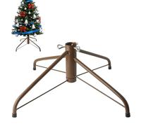 AddGrace Pied de sapin de Noël pliable en métal pour poteau de 3,2 cm pour décoration de la maison (49,8 cm) Marron