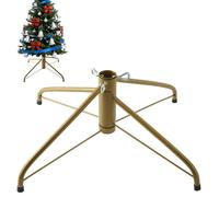 AddGrace Pied de sapin de Noël pliable en métal pour poteau de 3,2 cm pour décoration de la maison (49,8 cm) Doré