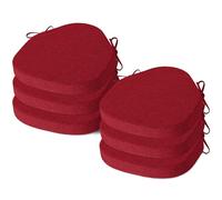 AddGrace Windsor Lot de 6 coussins de chaise pour chaises de salle à manger et cuisine avec housse texturée amovible et fond antidérapant avec attaches et mousse (41,9 x 39,9 cm, rouge)
