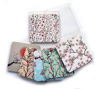 ADDIES &apos Verre Set de 6 dessous de pièces MIKADO présentée dans un coffret cadeau transparente et dos en liège