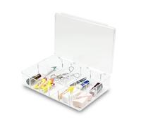 Addis Boîte de rangement multi-compartiments en acrylique transparent avec couvercle pour maquillage et loisirs créatifs