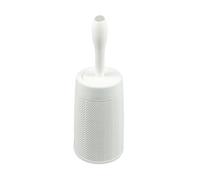 Addis Brosse WC Ronde en Plastique Imitation Toile de Jute avec système d'injection de détergent Interne, Blanc Propre, Taille Unique