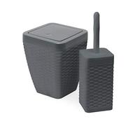 Addis Corbeille en Faux rotin, Charbon, Bin & Toilet Set