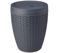 Addis Corbeille en Faux rotin, Plastique, Charbon, Swing Bin