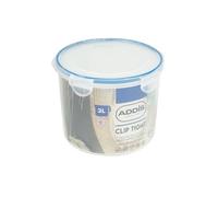 Addis Récipient hermétique pour aliments - 2 litres - Récipients ronds en silicone - Sans BPA - Couvercle à verrouillage facile - Transparent