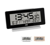 ADE Horloge numérique Digitale de Table | reveil Radio-piloté | avec Affichage de température et Calendrier | éclairage | Design Moderne | thermomètre | LCD | Noir