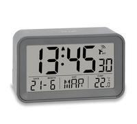 ADE Reveil Matin Radio pilotée | Horloge numérique | reveil de Voyage | Affichage de la température et Le Date | Joli boîtier Gris Mat | avec Pile