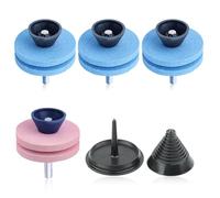 Adefol 4 pièces Pierre à aiguiser Double Couche Tondeuse à Gazon Affûteuse de Lame pour perceuse avec équilibreur de Lame pour perceuse à Main Power Drill