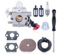 Adefol C1M-S267 Carburateur pour STIHL FS56 FS70 KM56 Series Kit de Rechange pour Débroussailleuse avec Filtre à Air+Filtre à Carburant+Tuyau de Carburant+Bougie Pièces Detachees 41441200608