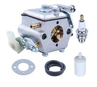 Adefol Carburateur avec Joint, Filtre à Carburant, Tuyau de Carburant, Bougie d'allumage, Kit pour Husqvarna 50 51 55 Rancher Tronçonneuse Pièces de Rechange pour Walbro WT-170-1 et WT-170, 503281504
