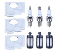 Adefol Filtre à Carburant à air Bougie d'allumage Kit Pièces de Rechange pour Stihl MS170 2-Mix, MS180 2-Mix, MS180C 2-Mix 1130 141 1700 （Bougies d'allumage CMR6H)