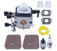 Adefol Kit Carburateur pour Stihl HS45 FS38 FS45 FS55 FC55 Débroussailleuse | C1Q-S97 Carburateur pour KM55 HK45 Taille-Haies avec Joints Bougie Filtre à Air Filtre Pièces de Rechange 4140120 0612