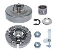 ADEFOL Kit de 3/8" Pignon Embrayage pour Stihl 017 018 MS170 MS180 021 023 025 MS210 MS230 MS250, avec Pignon,Tambour d'embrayage,Roulement,Rondelle,E-Clip,Écrou,Tendeur de chaîne