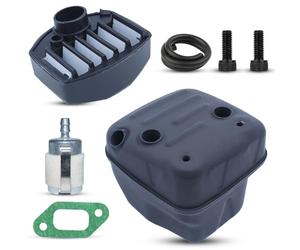 Adefol Tronçonneuse Silencieux d'échappement Ligne de Filtre à air et Carburant Pièces de Rechange pour Husqvarna 357 359 357XP avec Boulon de Joint Remplacer l'OEM pour 503917601, 537010901