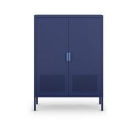 Adel - Buffet haut 2 portes en métal H110cm - Bleu