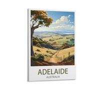 Adélaïde Australie - Affiches de voyage vintage - Impression sur toile pour salon, chambre à coucher, dortoir, maison, bureau (50 x 75 cm)