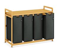 AdelDream Panier à linge 200L 4 compartiments étagères