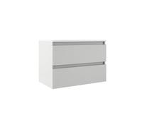 Adema Chaci Meuble bas de salle de bains - 80cm - 2 tiroirs - sans poignées - tiroir intérieur lin - blanc mat SW1212766