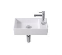 Adema Fuente Ensemble lave-mains - 41x22x10cm - céramique - trou de robinet à droite - robinet de lave-mains chrome - bouchon de vidage - siphon réduit - blanc brillant SW1470598/SW696209/SW696219/SW6