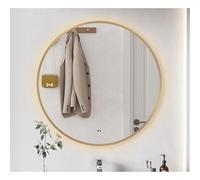 Adema Lonato Miroir de salle de bain - rond - diamètre 80cm - éclairage LED indirect - chauffage miroir - interrupteur infrarouge - or mat SW2-80G