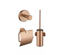 Adema Rise Ensemble WC - porte-rouleau de papier toilette - patère - ensemble balai de toilettes - assorti à Grohe brushed warm sunset SW1473119