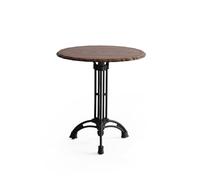 ADERFETBI Mange Debout Table de Bar rétro en Bois Massif et Fer forgé, Plateau Rond for Desserts, Restaurant, Petite Salle à Manger Table Bar(70cm)