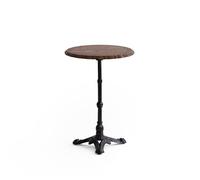 ADERFETBI Mange Debout Table de Bar rétro en Bois Massif et Fer forgé, Plateau Rond for Desserts, Restaurant, Petite Salle à Manger Table Bar(50cm)