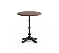 ADERFETBI Mange Debout Table de Bar rétro en Bois Massif et Fer forgé, Plateau Rond for Desserts, Restaurant, Petite Salle à Manger Table Bar(60cm)