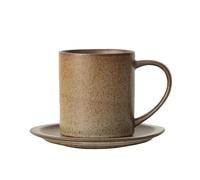 ADERFETBI Tasse a Cafe Tasse à café et Soucoupe en Bois Akita Japonais, fabriquée la Main, Style Wabi-sabi