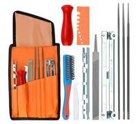 ADERTOS 11PCS Kit Affutage Chaine Tronçonneuse Affuteuse de Tronçonneuse Professionnel Kit d'Affûtage pour Tronçonneuse Affûteuse de Lame de Tronçonneuse Affûteuse Tronçonneuse Portable pour Affûter