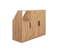 ADEZIO Meuble sous pente 3 portes 1 niche 1 penderie Panneau de particule Naturel clair 139.4x50x110 cm