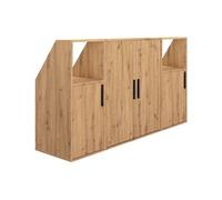 Meuble sous pente 6 portes et 2 niches - Coloris : Naturel - ADEZIO