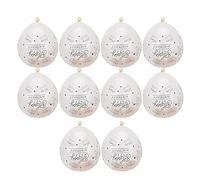 Adfaga 10 pièces ballons transparents en latex avec des mots joyeux anniversaire confettis paillettes pour décoration de fête d'anniversaire de mariage or rose argent doré 12 pouce (boules de