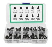 Adfaga 100Pcs 10 Variations de Taille Tactile Bouton-Poussoir Micro-Bouton Mini-Interrupteur Durable pour TV Audio Ordinateur Contrôle Électronique
