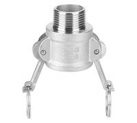 Adfaga Adaptateur de pompe à déchets de type B en acier inoxydable 316 DN20, raccord Camlock femelle de 3/4 pouces avec filetage mâle NPT pour raccords de tuyaux industriels