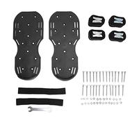 Adfaga Chaussures d'aérateur de pelouse Professionnelles avec Boucles en métal, Sandales d'aération d'herbe Robustes pour pelouse, Jardin, Cour, Entretien du Gazon, Plastique, alli (Noire)