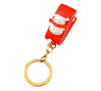 Adfaga Mini agrafeuse conception de dessin animé mignon petite agrafeuse manuelle avec porte-clés pour bureau cadeau de Noël plastique métal de qualité supérieure 4x3x2cm capacité (Bonhomme de neige)