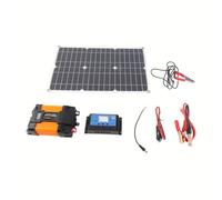 Adfaga Système d'énergie solaire portable Onduleur 4000 W Contrôleur solaire 30 A Kit de panneau solaire 12 V 24 V avec panneau solaire monocristallin haute efficacité 18 W 18 V po (500W 12V à 220V)