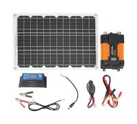 Adfaga Système d'énergie solaire portable Onduleur 4000 W Contrôleur solaire 30 A Kit de panneau solaire 12 V 24 V avec panneau solaire monocristallin haute efficacité 18 W 18 V po (300W 12V à 220V)