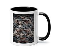 ADFGYERH Stone Tasse à café de voyage en céramique de 325 ml avec poignée, tasse à café demi-tasse pour latte et chocolat chaud, cadeau de vacances, bureau, elle, lui, passe au micro-ondes