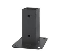 ADGO Ancrage au Sol pour poteaux en Bois - Douille à Visser en Graphite - 80 x 80 mm - Ancrage galvanisé à Chaud - Noir et Gris Argenté
