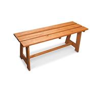 ADGO Banc de Jardin et d'intérieur, Simple, en Bois, 119x37 cm, sans Dossier, Laqué Marron, Imprégné d'une Finition à Base d'eau, Classique, Confortable, Design Minimaliste